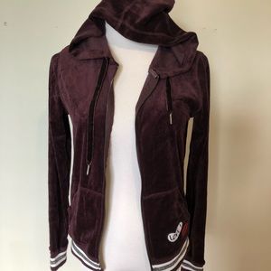 Betsey Johnson Performance Velour Zip Hoodie